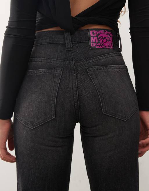 Cheap Monday anti unisex straight leg jeans in washed black