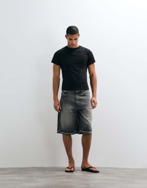 Cheap Monday - Bermuda effet usé - Noir délavé, 3 de 5