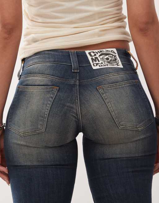 Cheap Monday – Blåtvättade raka jeans med utsvängd design, lätt stretch och blekta detaljer, 4 av 5