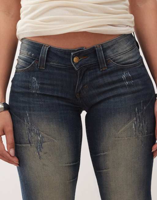 Cheap Monday – Blåtvättade raka jeans med utsvängd design, lätt stretch och blekta detaljer, 5 av 5