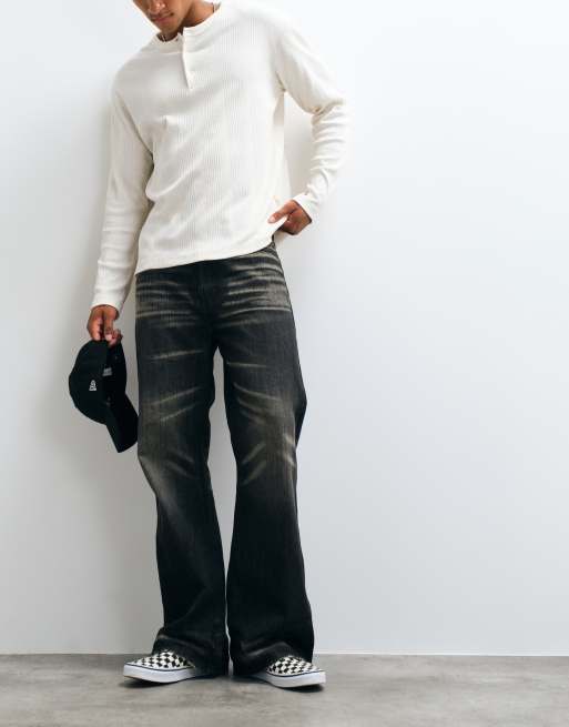 Cheap Monday Boo bootcut jeans in vintage black wash