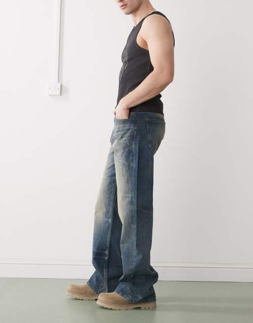 Cheap Monday - Boo Bootleg - Jeans bootcut rigidi lavaggio blu con effetto sbiadito, 3 di 5