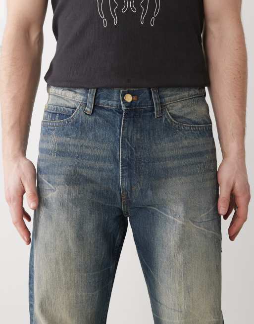 Cheap Monday Boo Bootleg rigid bootcut jeans in blue wash with faded highlight, 5 of 5