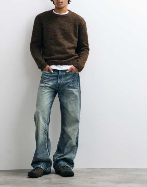 Cheap Monday Boo Bootleg rigide bootcut-jeans i diset blå vask - view 1