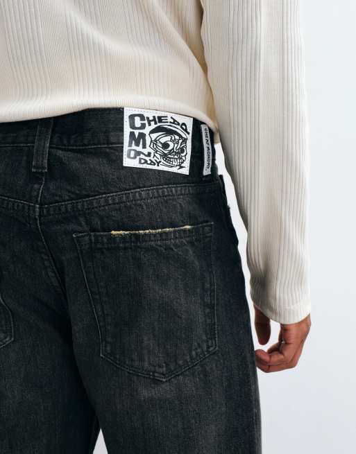 Cheap Monday Boo jeansy bootcut w vintage czarnym spraniu, 3 z 5