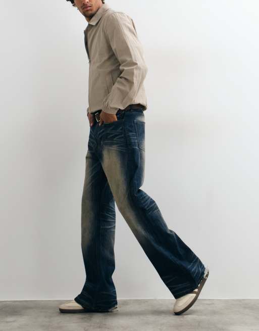 Cheap Monday bootleg loose fit jeans in getinte donkerblauwe wassing, 3 van 5