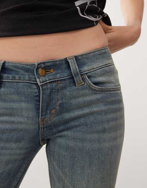 Cheap Monday – Booty Bei – Bootcut-Jeans in verwaschenem, schmutzigem Blau mit Stretchanteil und niedrigem Bund , 5 von 5