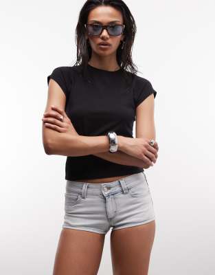 Cheap Monday Booty Bei denim hotpant shorts in light blue wash aventure blue