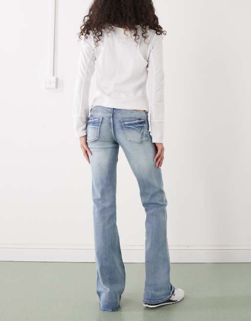 Cheap Monday - Booty Bei - Jeans bootcut elasticizzati a vita bassa blu, 3 di 5