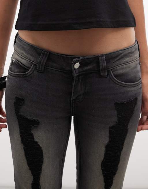 Cheap Monday Booty Bei slidte jeans i sort vask, 5 af 5