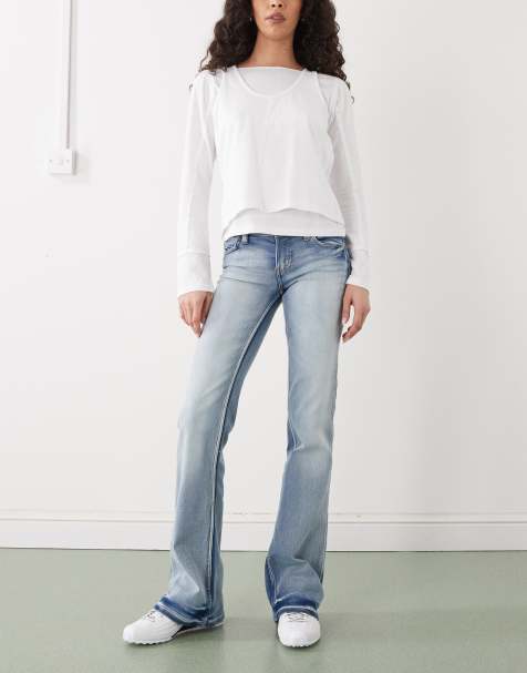 Cheap Monday Booty Bei stretch low rise bootcut jeans in blue moon