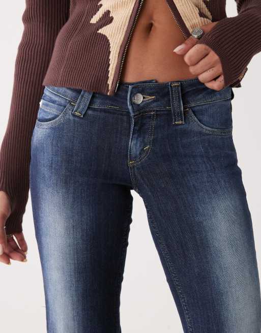 Cheap Monday Booty Bei stretch low rise bootcut jeans in blue spray