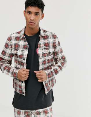 Cheap Monday Denim Jacket in Red for Men