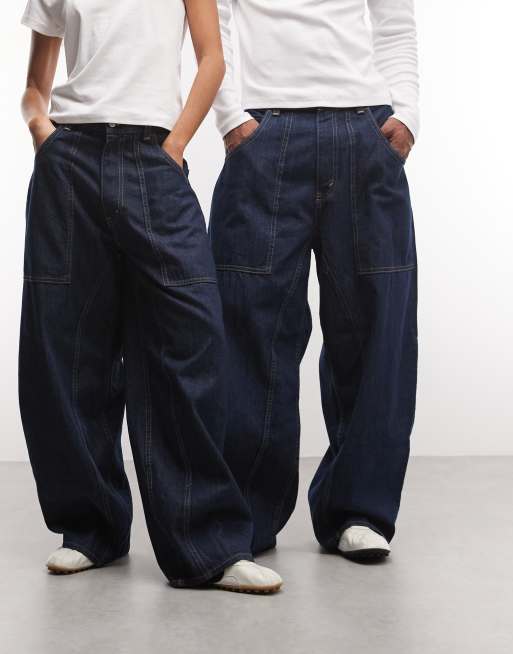 Cheap Monday Dunno super baggy distressed skater jeans i blå vask, 2 af 5