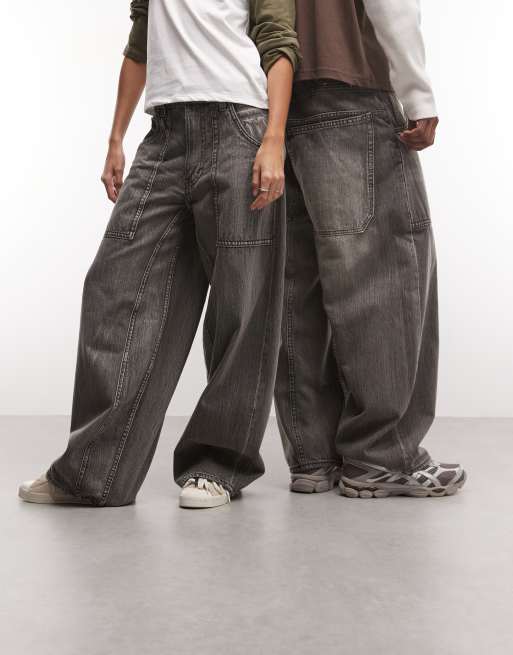 Cheap Monday Dunno super baggy skater jeans in smokey black rinse, 2 of 5