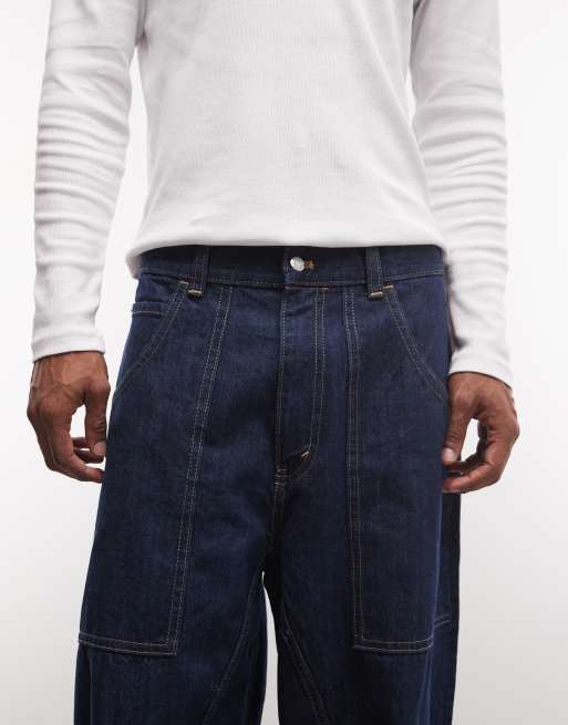 Cheap Monday Dunno superweite Skater-Jeans mit Distressed-Details in Blue Rinse, 4 von 5