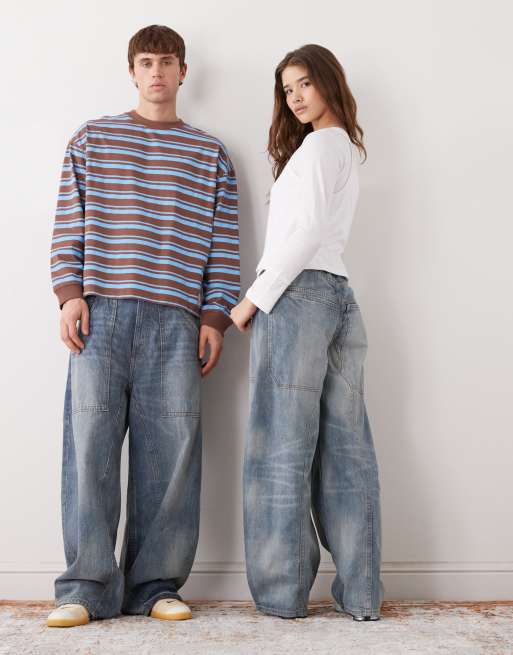 Cheap Monday – Dunno – Superweite Unisex-Skater-Jeans in wolkenblauer Waschung, 3 von 5