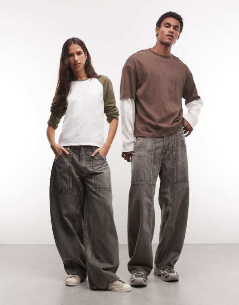 Cheap Monday Dunno unisex super baggy skater jeans i smokey black rinse - view 1