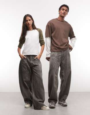 Cheap Monday Dunno Unisex Super Baggy Skater Jeans In Black
