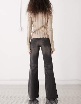Cheap Monday Flare Low Stretch Jeans In Black