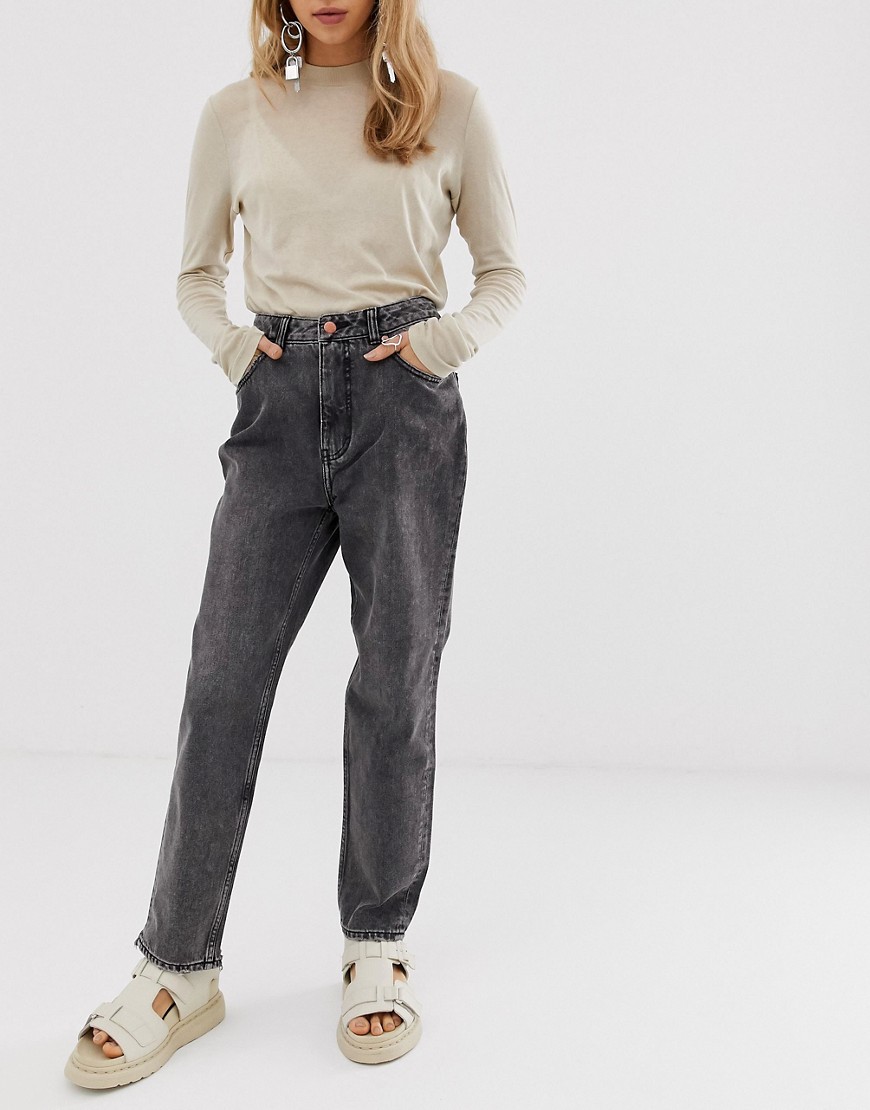 Cheap Monday – Gråsvarta jeans i mom jeans-modell med hög midja