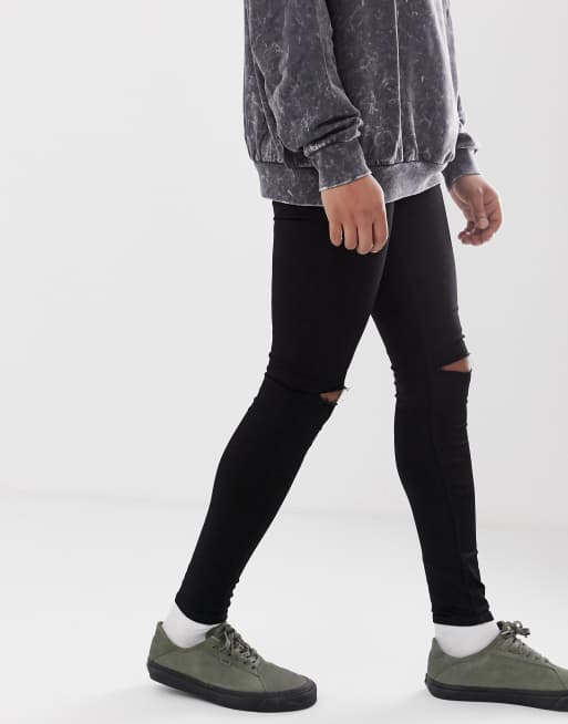 Cheap Monday - him - Jean super skinny effet vaporisé - Noir cut, 2 de 4