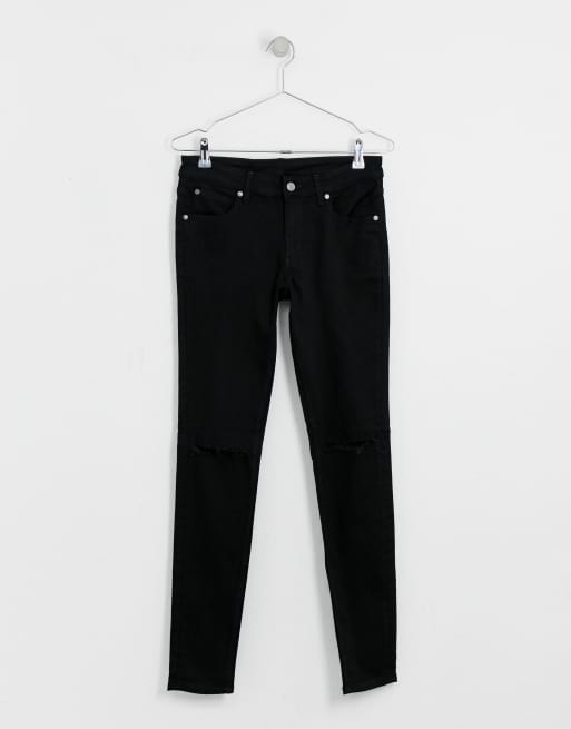 Cheap Monday - him - Jean super skinny effet vaporisé - Noir cut, 3 de 4
