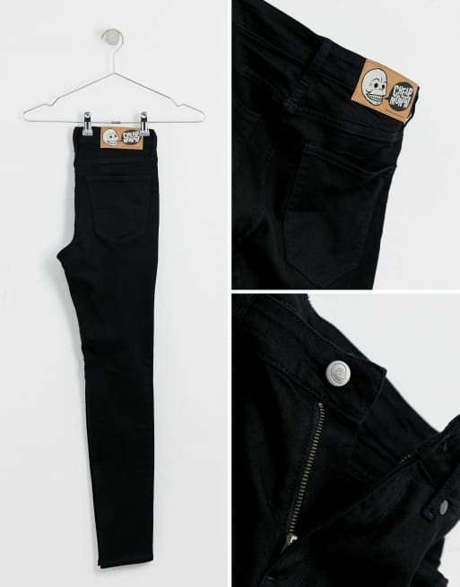 Cheap Monday - him - Jean super skinny effet vaporisé - Noir cut, 4 de 4