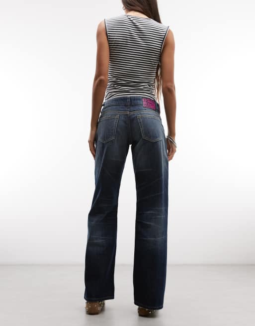 Cheap Monday jean en denim coupe loose effet délavé bleu foncé, 3 de 5