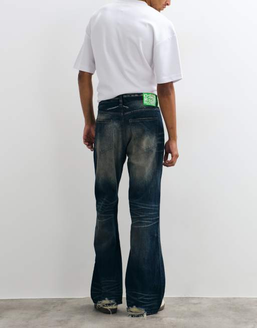 Cheap Monday - Jeans a zampa ampi lavaggio blu scuro tinto, 2 di 5