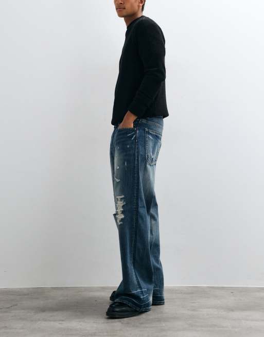 Cheap Monday jeans baggy più ampi in lavaggio blu slavato, 3 di 5