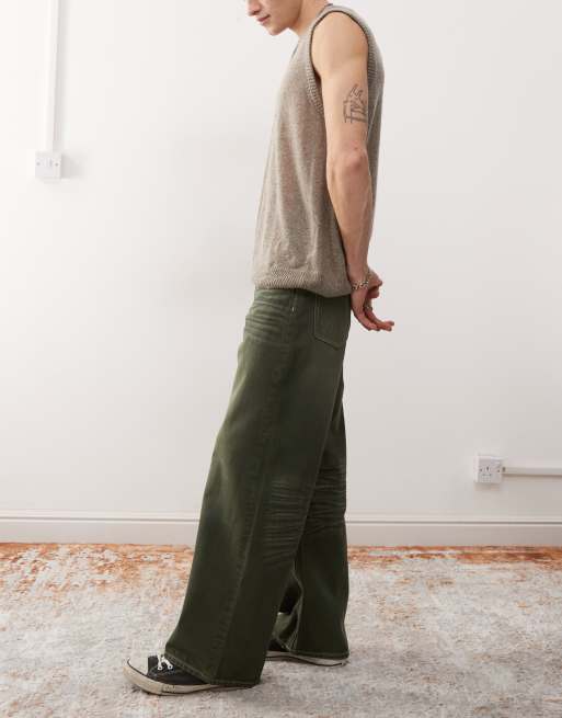 Cheap Monday Looser baggy jeans in black wash with green tint, 3 of 5