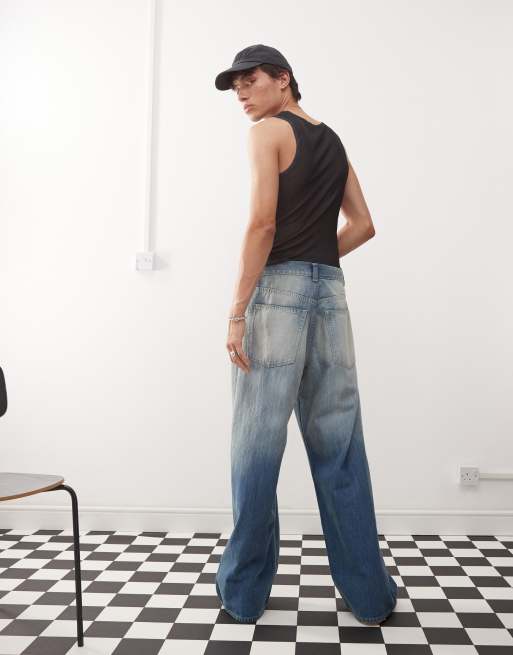 Cheap Monday - Looser - Baggy jeans in geklopte middenblauwe wassing, 3 van 5