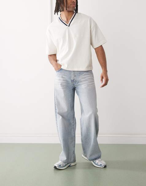 Cheap Monday looser baggy jeans in light wash blue - view 1