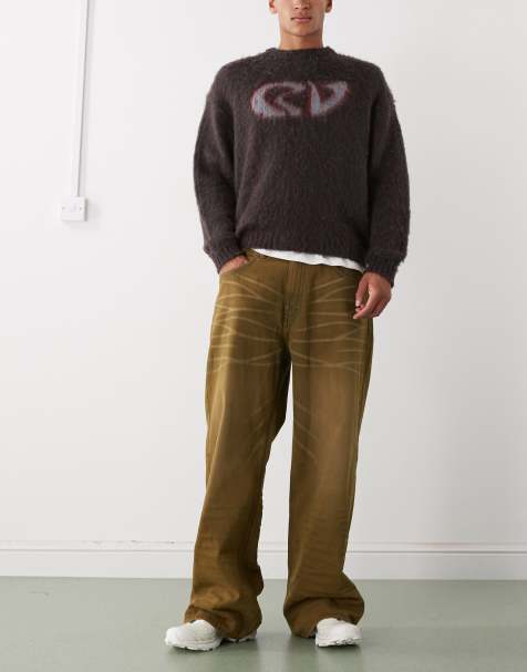 Cheap Monday looser baggy jeans in washed brown - view 1