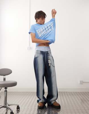 Cheap Monday Cheap Monday Looser baggy jeans with extreme spray in rinse wash blue