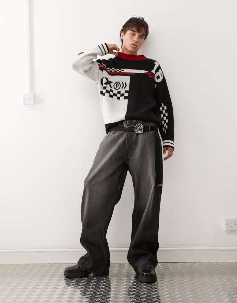 Cheap Monday - Looser - Jeans ampi lavaggio nero Rubby - view 1