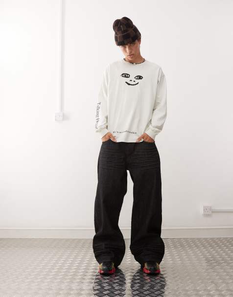 Cheap Monday - Looser - Jeans ampi neri lavaggio rinse wash - view 1