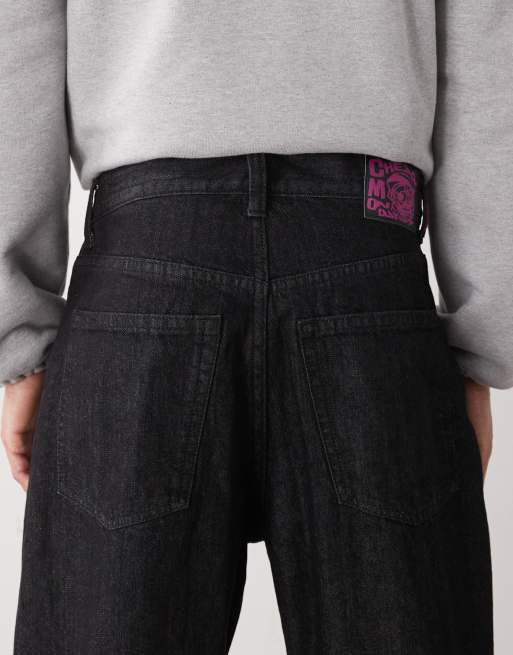 Cheap Monday - Lossere baggy jeans in zwarte spoelwassing, 4 van 5