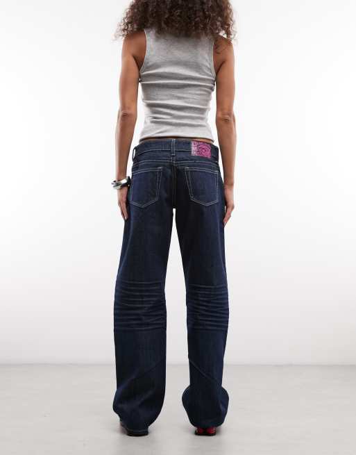 Cheap Monday løstsiddende denimjeans i mørkeblå vask, 2 af 5