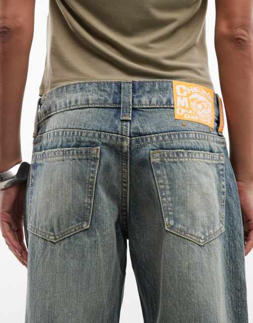 Cheap Monday luźne jeansy denim w spranym niebieskim odcieniu, 4 z 5