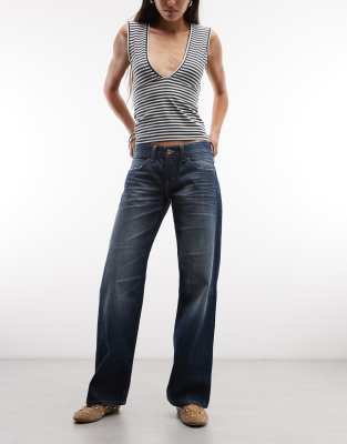 Cheap Monday Messy Loose Fit Denim Jeans In Blue