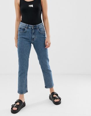Cheap Monday – Mom jeans i ekologisk bomull med ankellånga ben-Blå