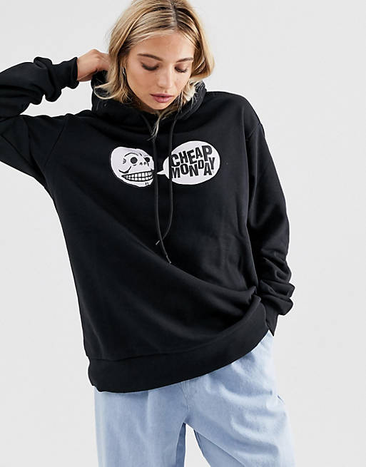 Cheap Monday organic cotton hoodie with skull logo | ASOS