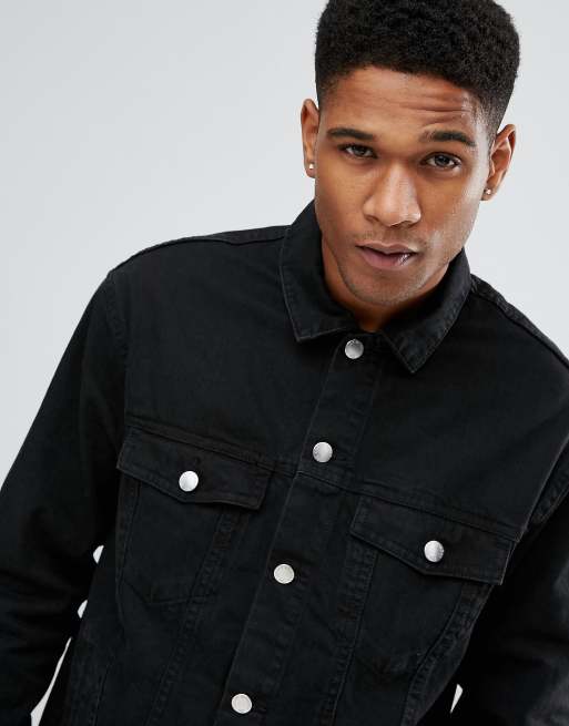 Cheap black denim clearance jacket