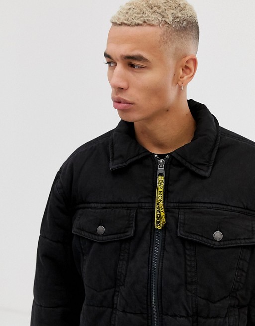 Cheap Monday puffer trucker jacket in onesize fits all