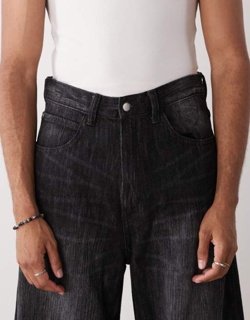 Cheap Monday - Rad - Jeans skater a fondo ultra ampio neri, 4 di 5