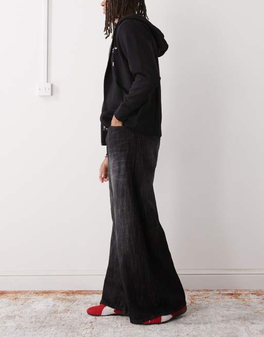 Cheap Monday rad super wide leg skater jeans in black