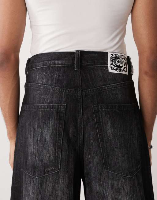 Cheap Monday rad super wide leg skater jeans in black