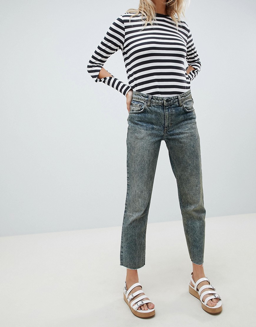 Cheap Monday - Revive - cropped jeans med lige ben-Blå